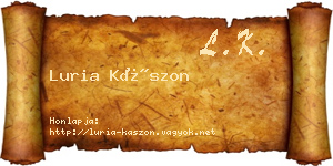 Luria Kászon névjegykártya